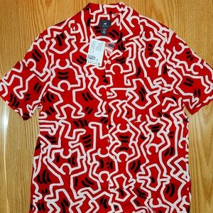NWT H&M × Keth Haring Collab Short Sleeve Shirt